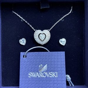 Swarovski Floating Heart Necklace and earrings set.